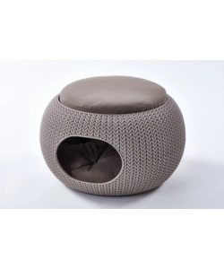 CUCCIA PER CANI E GATTI KETER "COZY" CHIUSA A 2 PIANI IN RESINA COLORE BEIGE, 57X58X24 CM